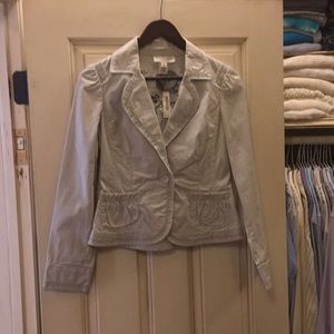 WHBM Gray Jacket Rose Pockets 2 NWT